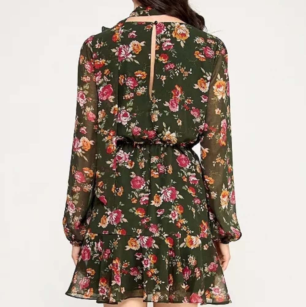 Floral Chiffon Dress - Picture 7 of 11